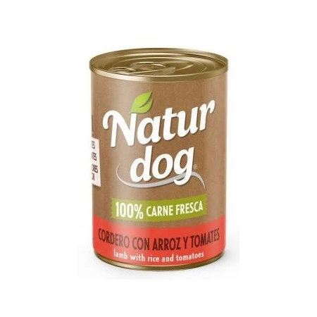 NATURDOG CORDERO, ARROZ Y TOMATE 6x400 GR