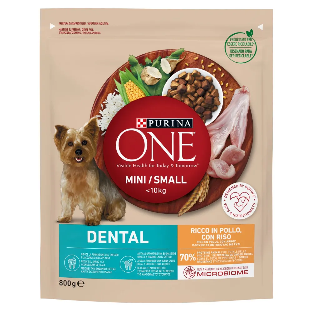 ONE MINI DOG DENTAL POLLO 8X800 GR